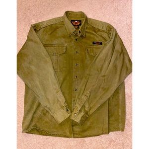 Mens Army green Harley Davidson Shirt XXL